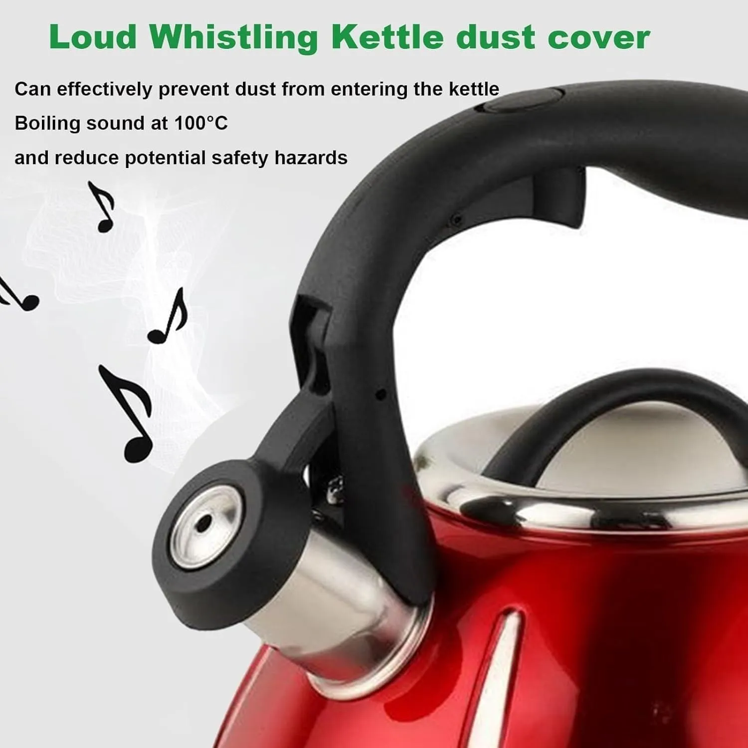 Camping Teapot, Whistling Stainless Steel Tea Kettle Stovetop, 3.2 Quart Loud Whistle Food Grade for Coffee, Milk, Gas Electric Applicable