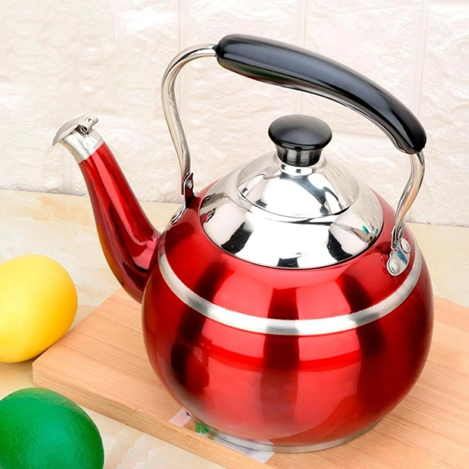 Camping Teapot, Whistling Tea Kettle for Stove Top, for Coffee, Milk, Gas Electric Applicable