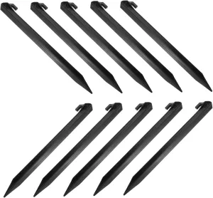 Camping Tent Stakes 10 Pack Lightweight Plastic Stakes for Tents Tarp Canopy Heavy Duty