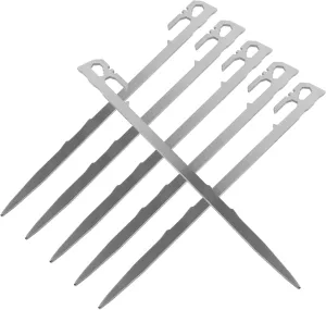 Camping Tent Stakes 6 Pack of Heavy Duty Ground Pegs for Tarp Fixing Easy to Use