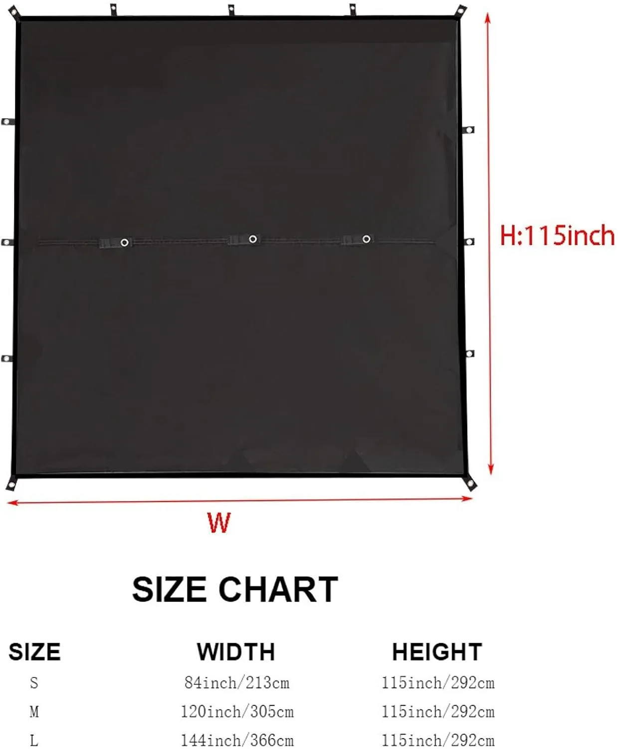 Camping Tent Tarp Multifunctional with 6 Stakes and 6 Ropes Foldable Sun Canopy Waterproof for Climbing Fishing Lightweight, Black L