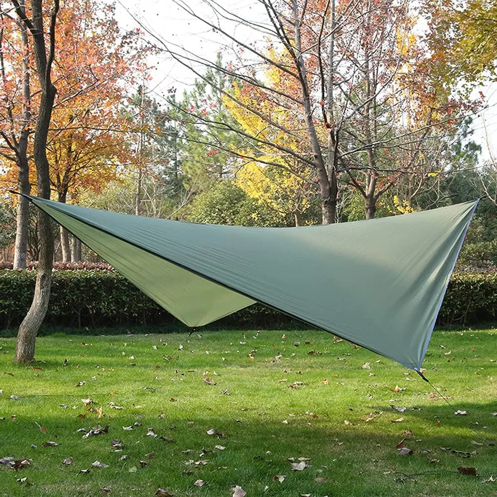 Camping Tent Tarps Waterproof UV Protection Rainproof 13.78×13.78FT Green