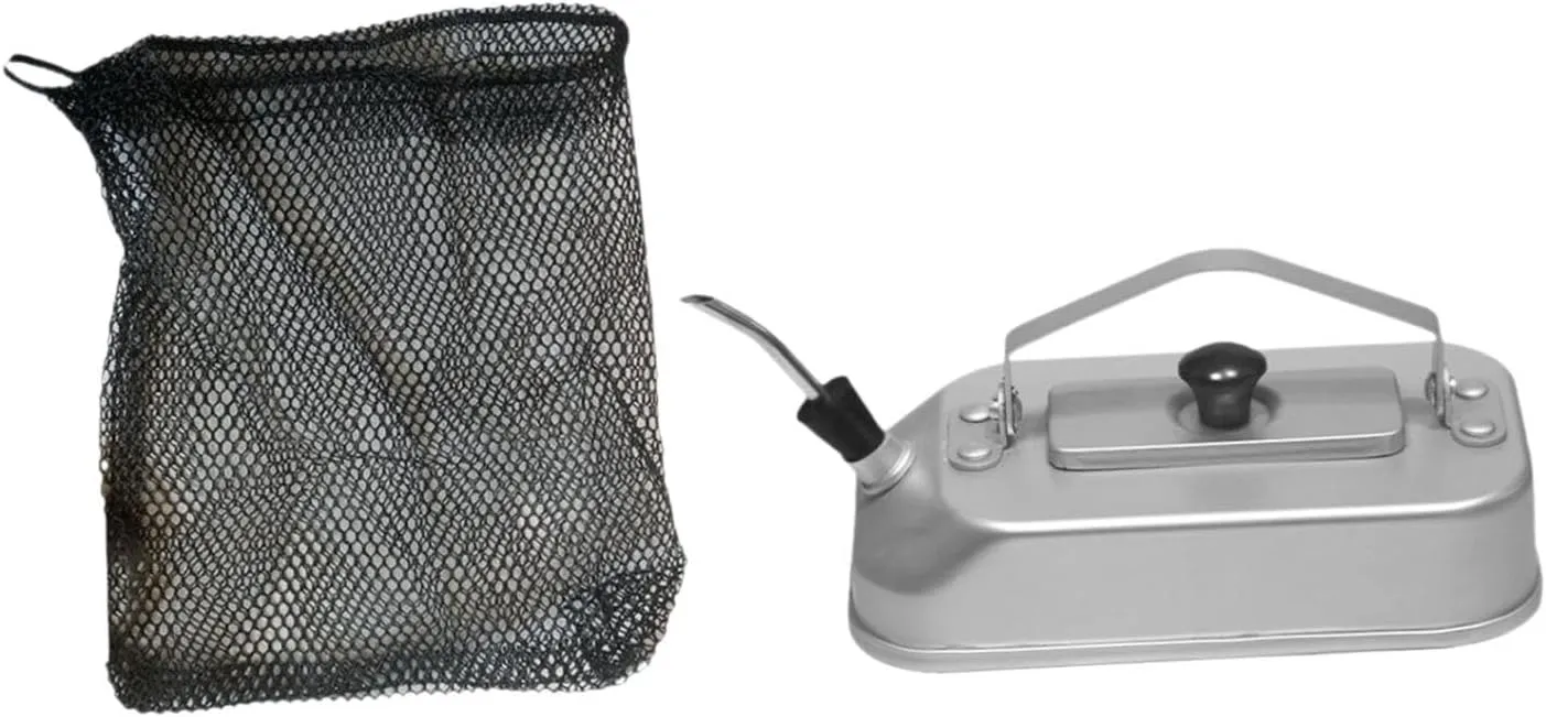 Camping Water Kettle Coffee Pot Short Spout Boiling Water with Storage Bag Camp Tea Pot Aluminum Alloy Kettle for Backpacking, with bag and spout