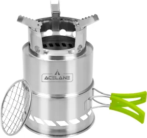 Camping Wood Stove, Portable Camping Stove - Stainless Steel Survival Stove Backpacking Wood Stove, Folding Small Mini Camp Stove for Hiking Traveling Outdoor