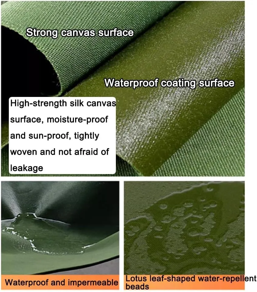 Canvas Chute Section with Grommets, Heavy Duty Tear-Resistant Tarpaulin, High-Altitude Unloading Cargo Conveyor, for Moving, Loading and Unloading Goods(Green,2x40m)