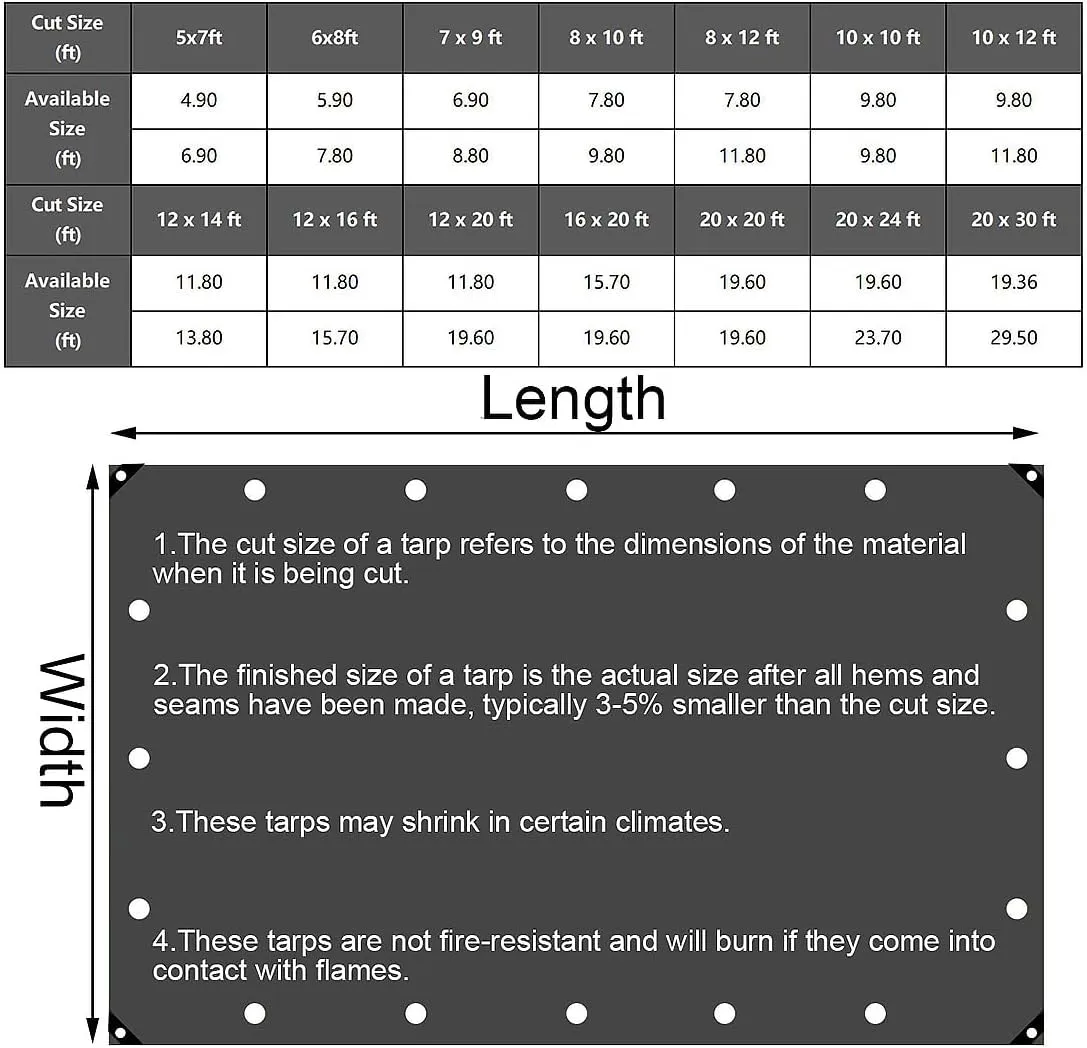 Canvas Tarps 16 oz, 6' x 8' Heavy Duty Waterproof Tarpaulin Cover Outdoor, UV Resistant, Rustproof Grommets, Multi-Purpose Cloth Tarp for Canopy Tent, Roof, Camping, Woodpile, White