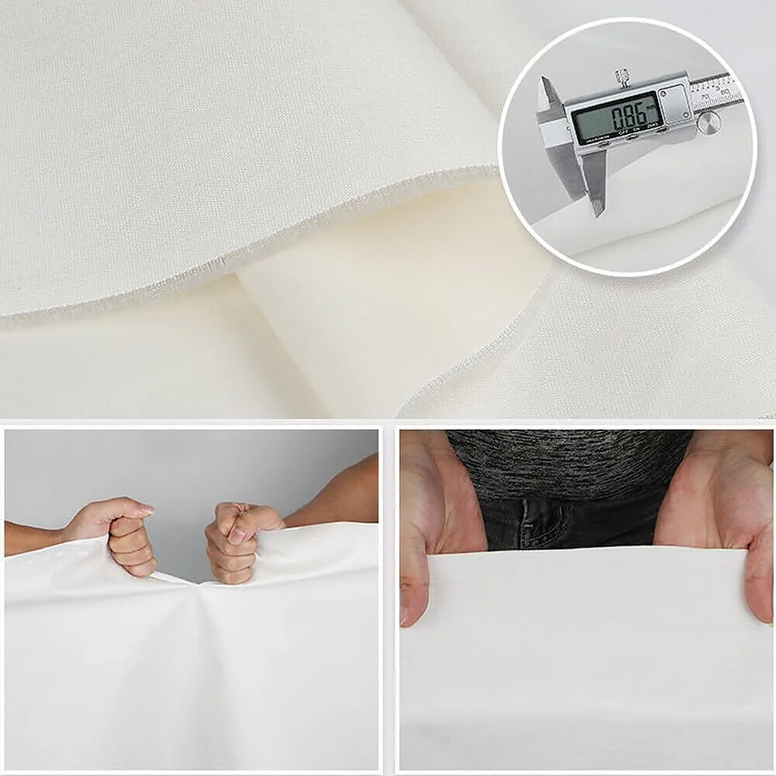 Canvas Tarps 16 oz, 6' x 8' Heavy Duty Waterproof Tarpaulin Cover Outdoor, UV Resistant, Rustproof Grommets, Multi-Purpose Cloth Tarp for Canopy Tent, Roof, Camping, Woodpile, White