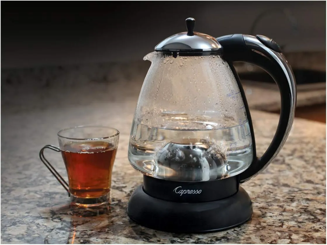 Capresso 259 Water Kettle, 10" x 8.25" x 6.25", Polished Chrome
