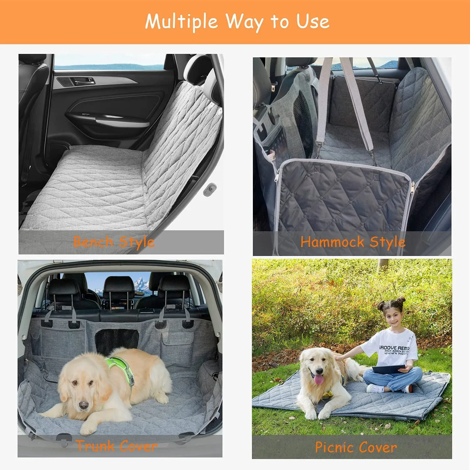 Car Dog Hammock Seat Cover