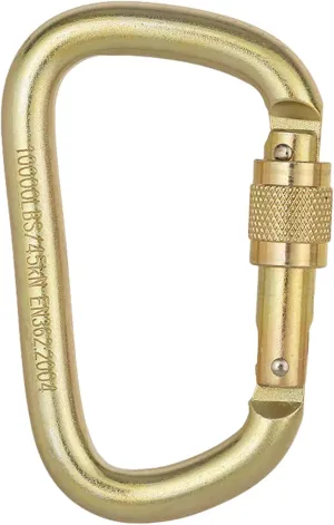 Carabiner, 45kN Twist Auto Locking Carabiner, D-Shape Climbing Carabiner, Portable Steel Carabiner for Rappelling, Steel Carabiner