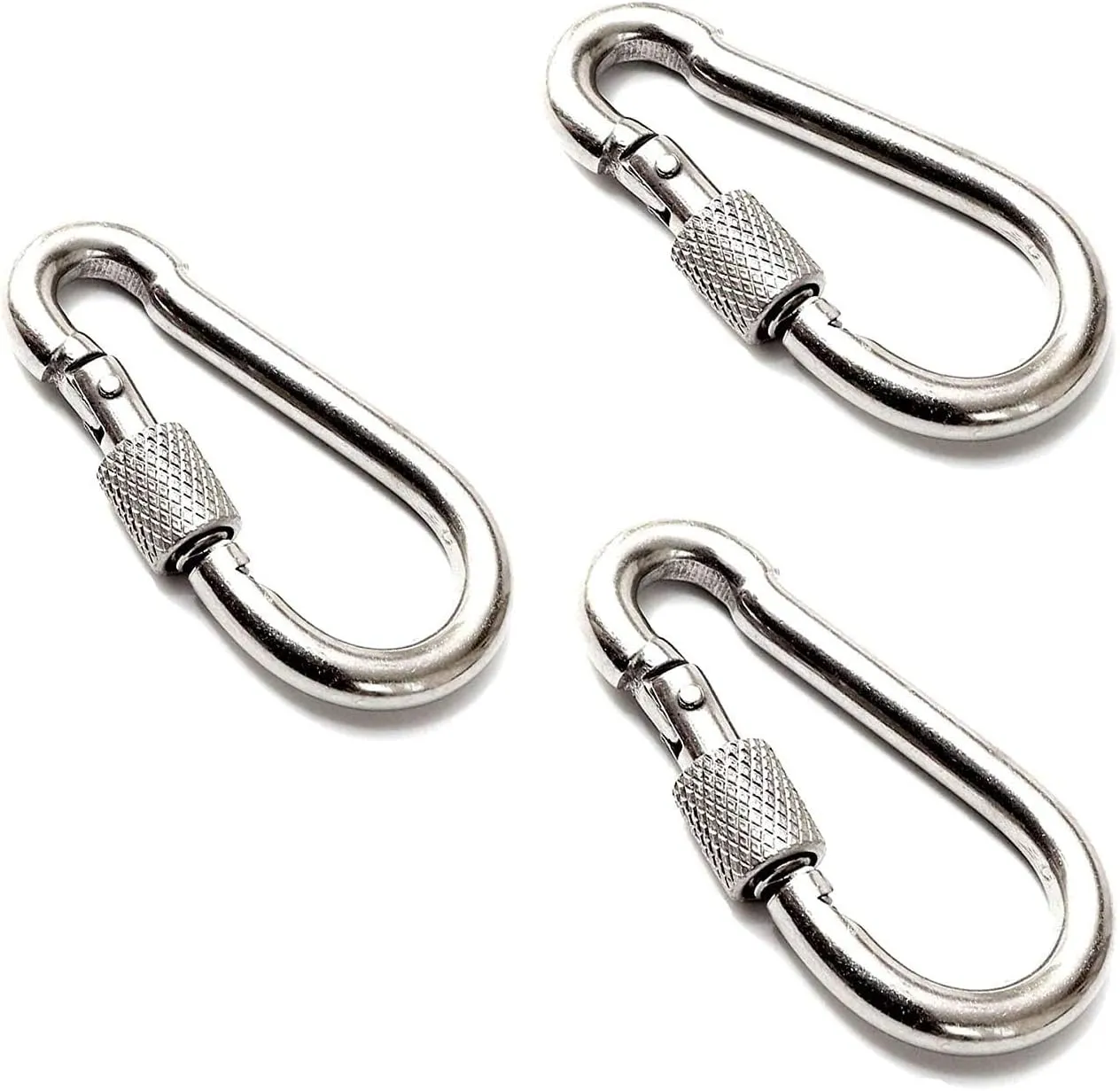 Carabiner Clip Screw Locking Carabiner - D-Ring Locking Carabiners - Carabiner Hooks D Ring Clip - Carabiners Heavy Duty 300Lbs Carabiner Clips Snap Hooks for Outdoor Camping Fishing Hiking
