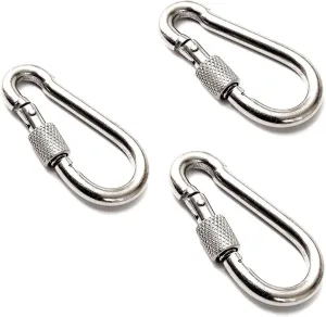 Carabiner Clip Screw Locking Carabiner - D-Ring Locking Carabiners - Carabiner Hooks D Ring Clip - Carabiners Heavy Duty 300Lbs Carabiner Clips Snap Hooks for Outdoor Camping Fishing Hiking
