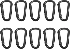 Carabiner Clips 10PCS Aluminum Carabiner Clip D Shape Carabiners Set Mini Spring Snap Hook