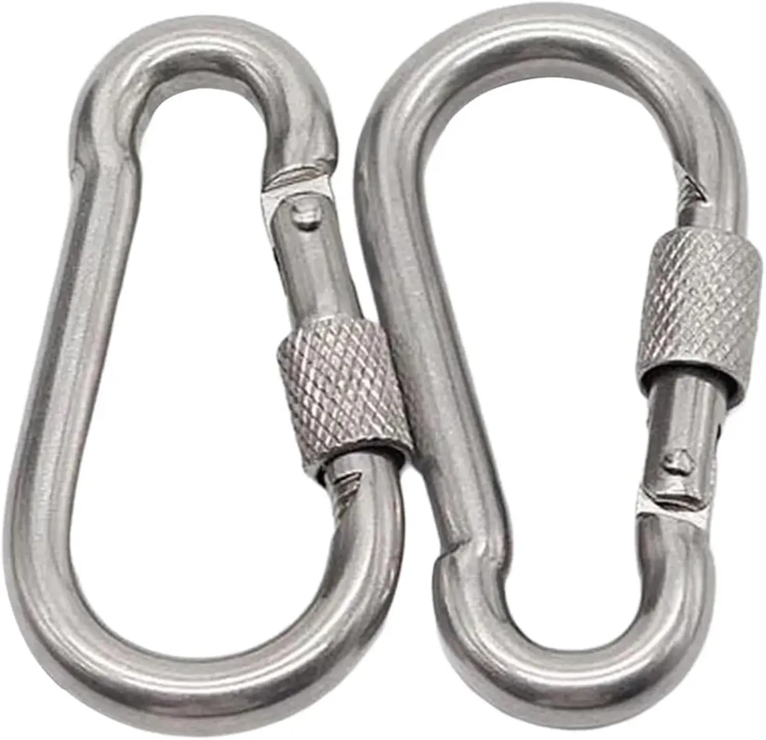 Carabiner Clips 2Pack M6//M7/M8 Stainless Steel Carabiner Screw Lock Link Hook Set D-Ring Carabiners(80x40x8mm)
