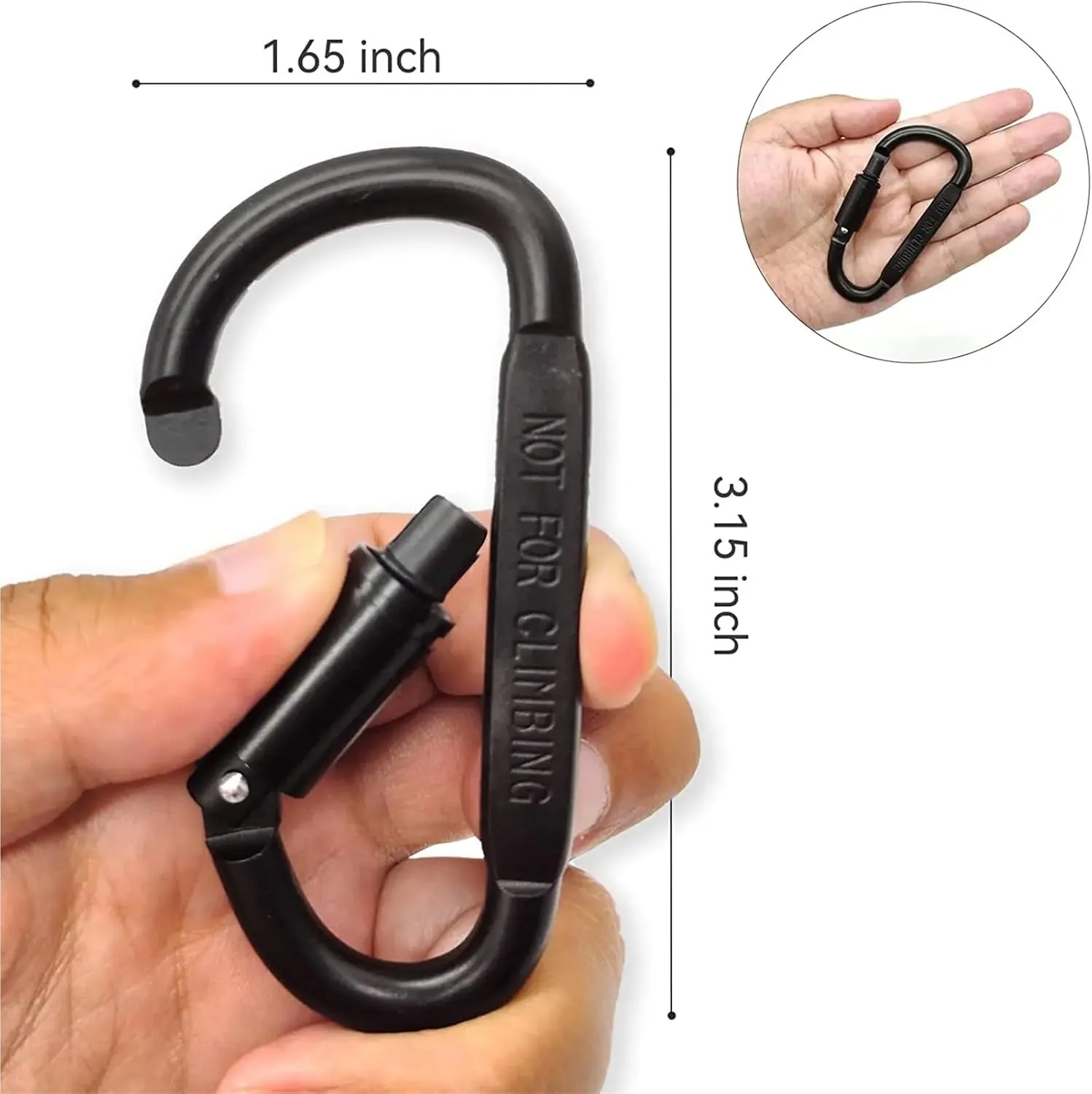 Carabiner Clips 4PCS Carabiner Set for Key Camping Survival Outdoor Keychain Clip Alloy Aluminum(D-4 Blue)