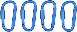 Carabiner Clips 4PCS Carabiner Set for Key Camping Survival Outdoor Keychain Clip Alloy Aluminum(D-4 Blue)