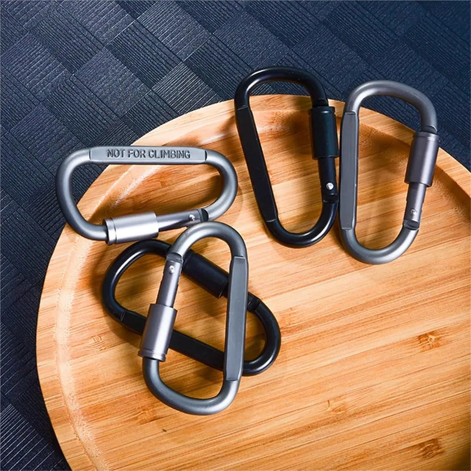 Carabiner Clips 4PCS Carabiner Set for Key Camping Survival Outdoor Keychain Clip Alloy Aluminum(D-4 Blue)
