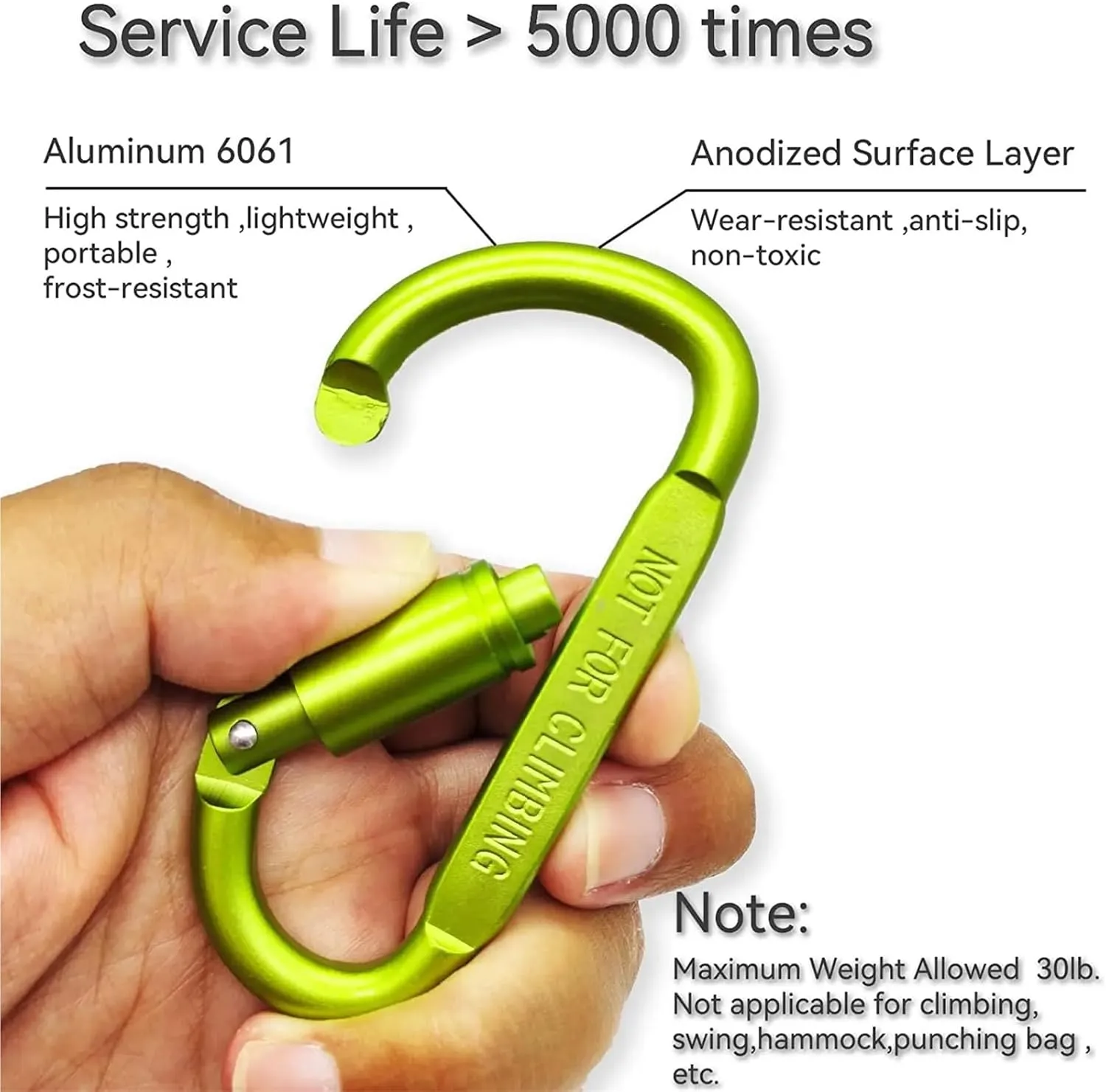Carabiner Clips 4PCS Carabiner Set for Key Camping Survival Outdoor Keychain Clip Alloy Aluminum(D-4 Blue)