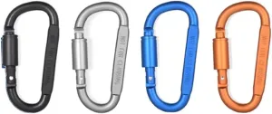 Carabiner Clips 4PCS Carabiner Set for Key Camping Survival Outdoor Keychain Clip Alloy Aluminum(D-4 Mix)