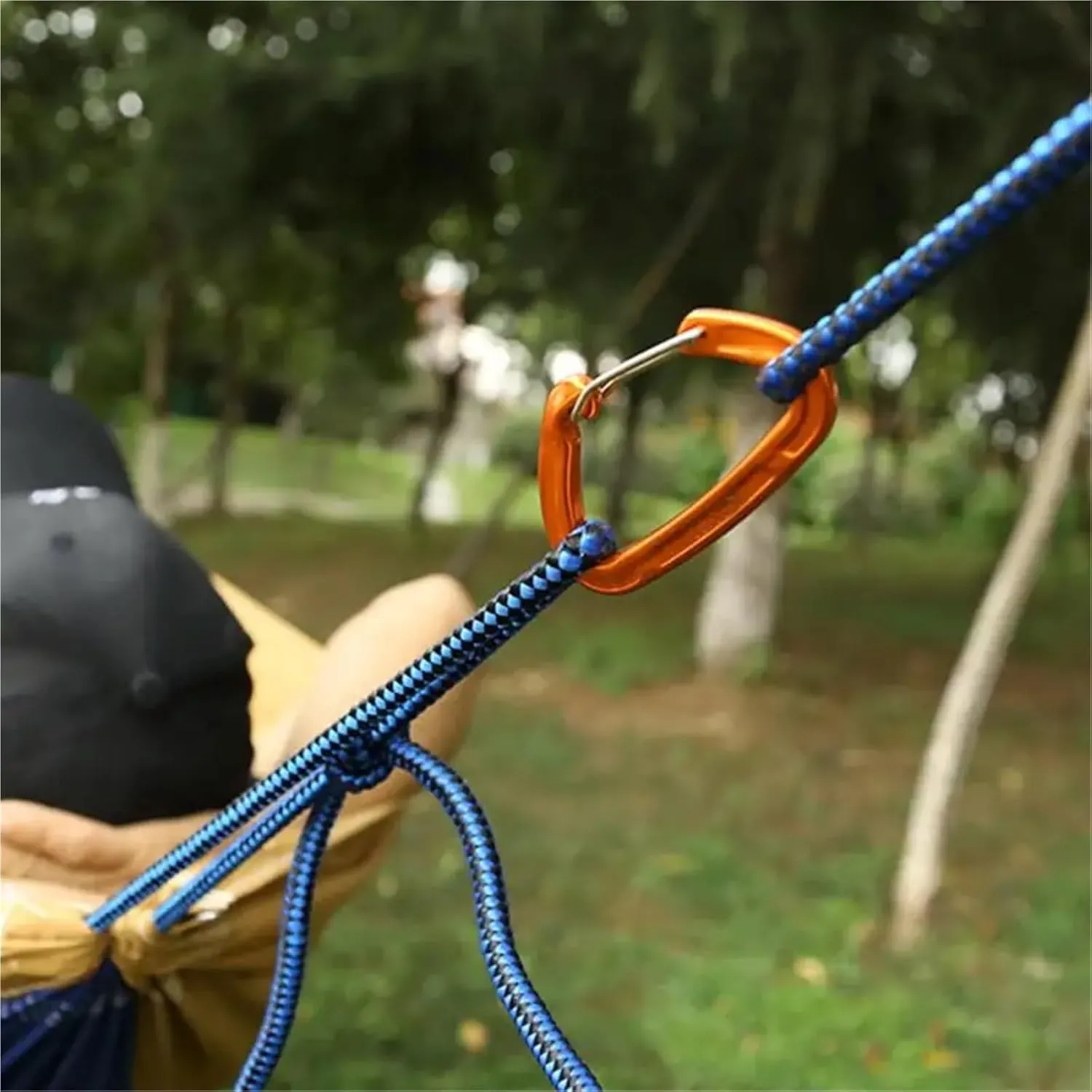 Carabiner Clips 5/10/20Pcs Carabiner Clip Aluminum Alloy Carabiner 12KN D-Type Clips(5PCS Blue)