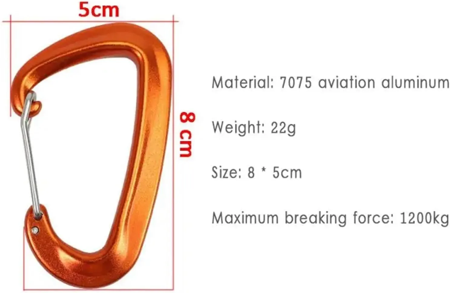 Carabiner Clips 5/10/20Pcs Carabiner Clip Aluminum Alloy Carabiner 12KN D-Type Clips(5PCS Blue)