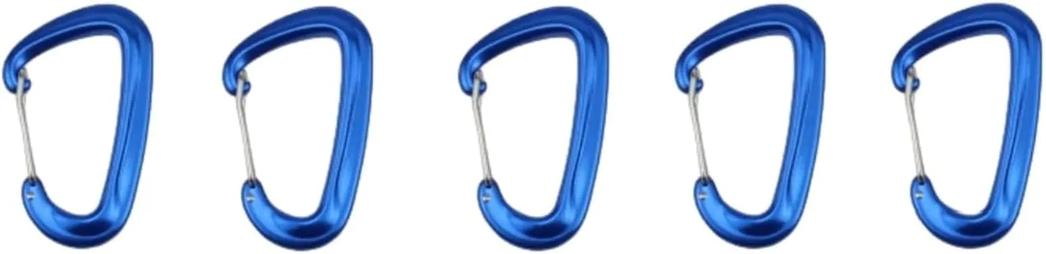 Carabiner Clips 5/10/20Pcs Carabiner Clip Aluminum Alloy Carabiner 12KN D-Type Clips(5PCS Blue)