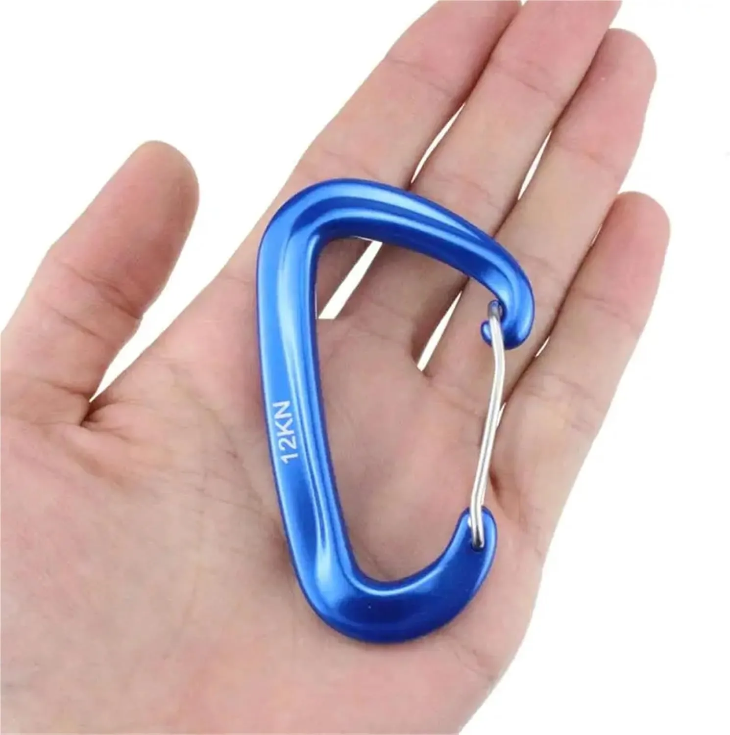 Carabiner Clips 5/10/20Pcs Carabiner Clip Aluminum Alloy Carabiner 12KN D-Type Clips(5PCS Blue)