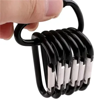 Carabiner Clips Carabiner Clip Set Aluminium Alloy Tourist Hooks Fishing Carbin Buckle Caribiner Key(10pcs Black Color)