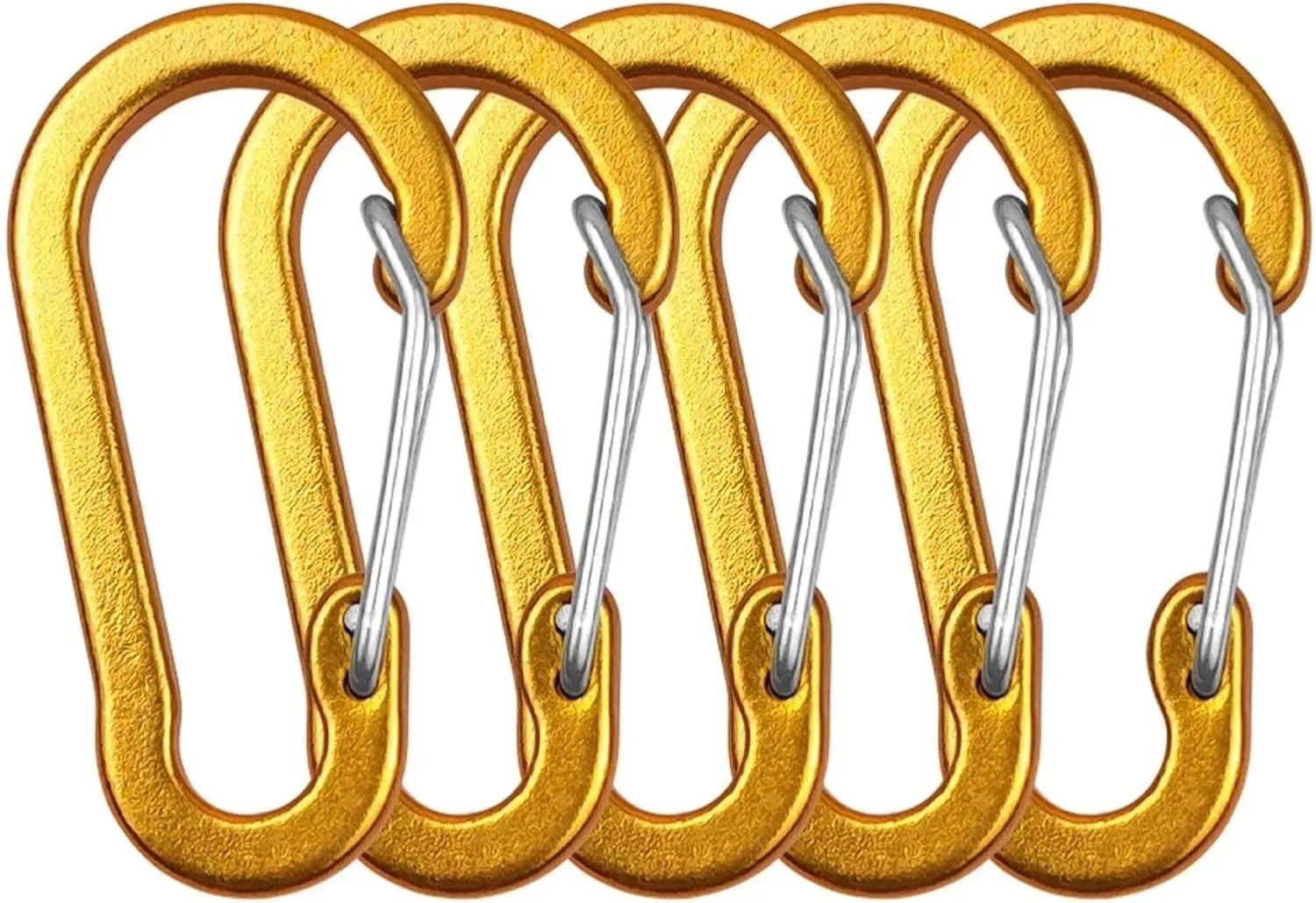 Carabiner Clips Carabiner Clips Mini Aluminum Alloy Keychain Carabiner Clip D Rings for Camping Hiking Fishing Backpacking(Gold 5 Pack)