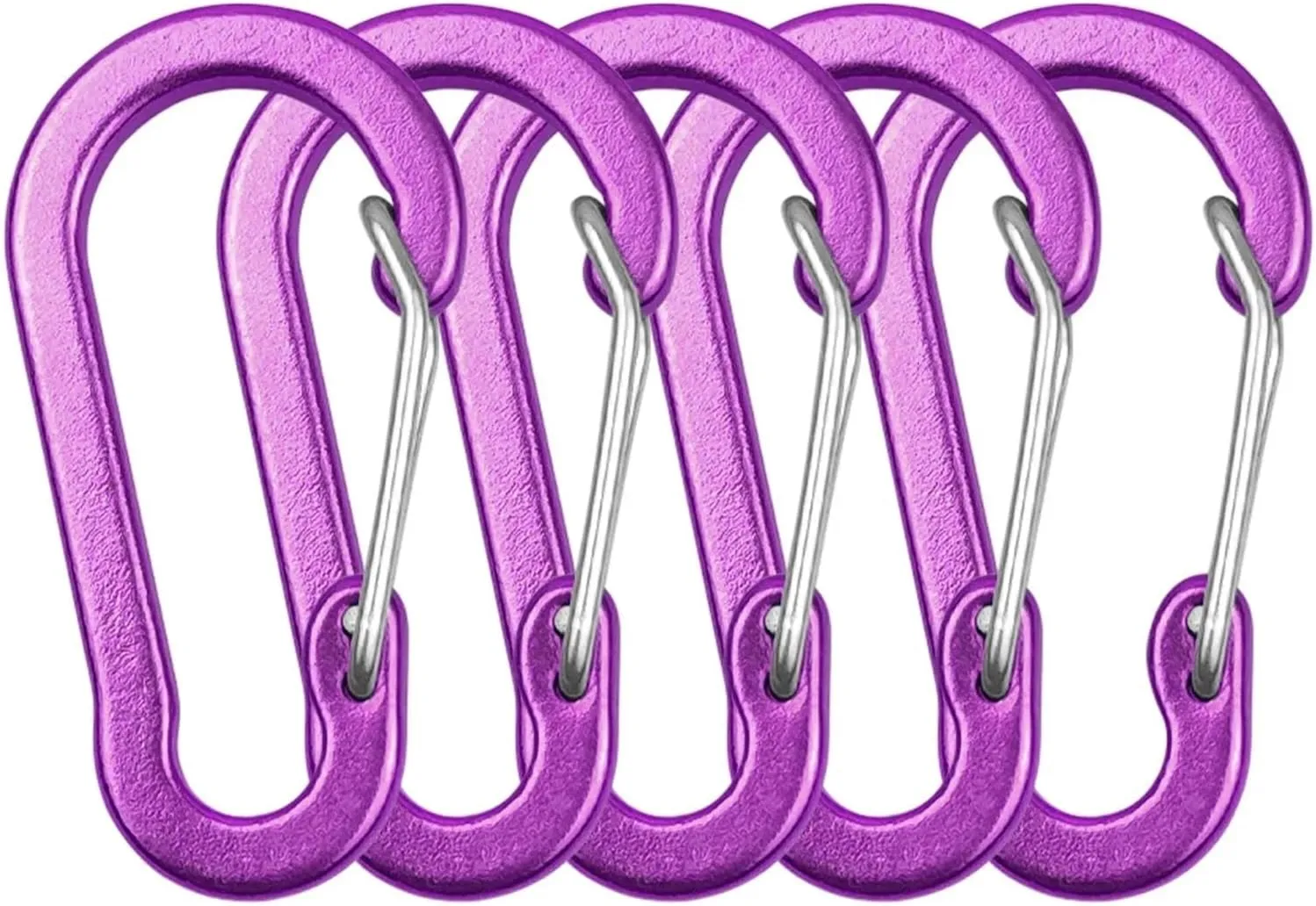 Carabiner Clips Carabiner Clips Mini Aluminum Alloy Keychain Carabiner Clip D Rings for Camping Hiking Fishing Backpacking(Purple 5 Pack)