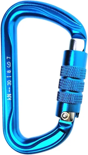 Carabiner Clips,Spring Clips， 30KN Rock Climbing Auto LockingBlue D-Shaped Master karabiner Hook for Climbing Caving Mountaineering Arborist Tree