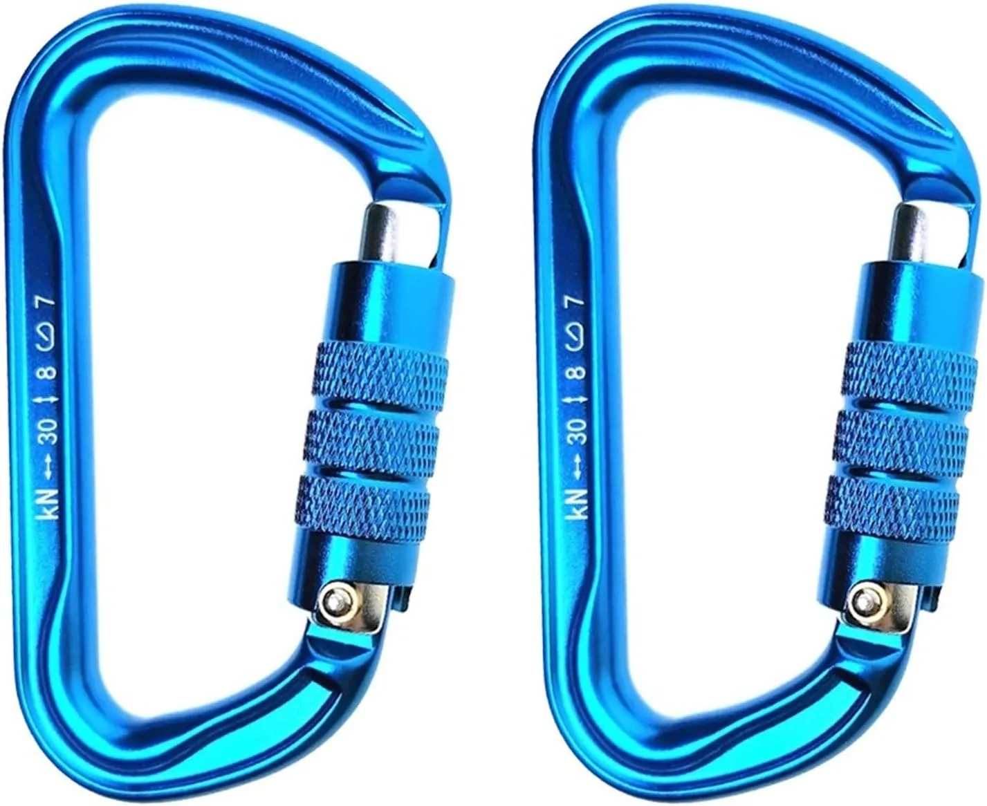 Carabiner Snap Hooks 30KN Rock Climbing Auto LockingBlue D-Shaped Master karabiner Hook for Climbing Caving Mountaineering Arborist Tree