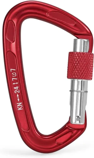 Carabiner Snap Hooks Outdoor 24KN Twist Locking GateAuto Lock D-Ring Buckle Climbing Rappelling Canyoning Hammock Locking Clip