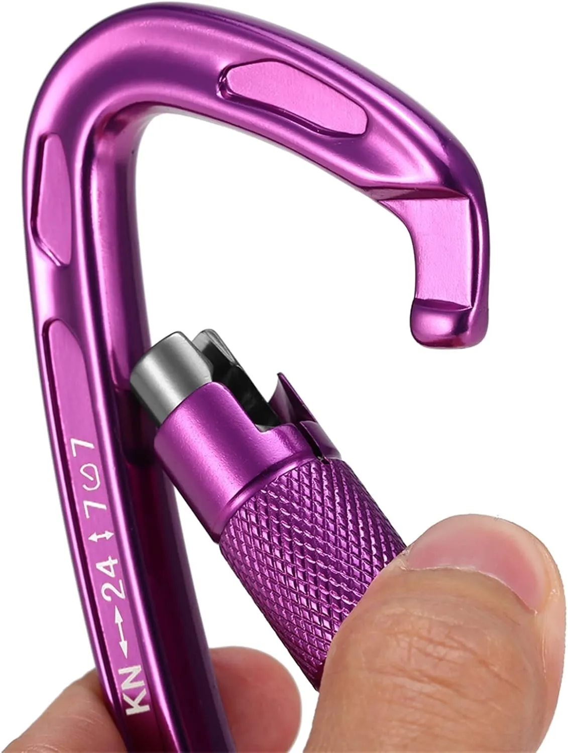 Carabiner Snap Hooks Outdoor 24KN Twist Locking GateAuto Lock D-Ring Buckle Climbing Rappelling Canyoning Hammock Locking Clip