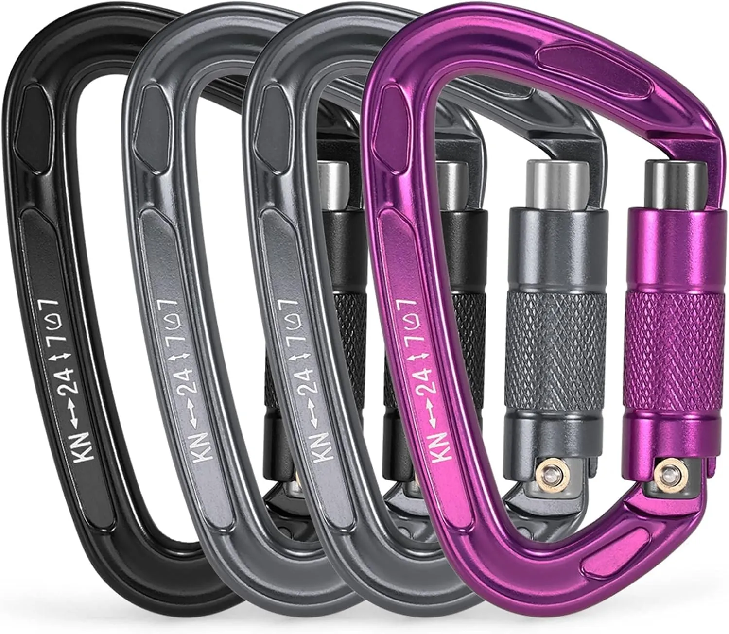 Carabiner Snap Hooks Outdoor 24KN Twist Locking GateAuto Lock D-Ring Buckle Climbing Rappelling Canyoning Hammock Locking Clip