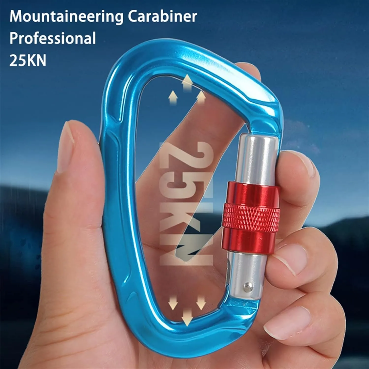 Carabiner Snap Hooks Rock Climbing25KN Professional Mountaineering D Shape Screw Gate Lock Buckle Carabiners Ascend Equipement