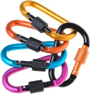 Carabiner,Carabiner Clip, Carabiner Clips 5Pcs Climbing Travel Kit Camping Equipment Alloy Aluminum Survival Gear Camp Mountaineering