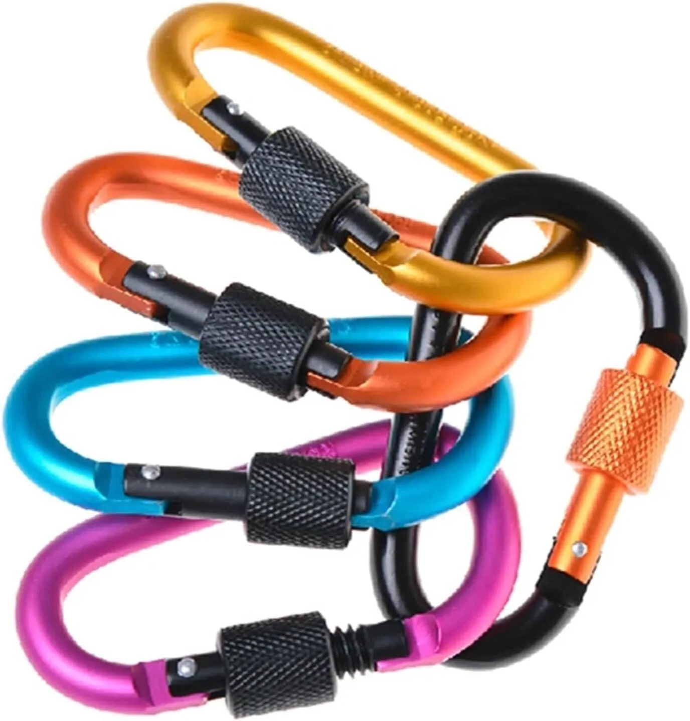 Carabiner,Carabiner Clip, Carabiner Clips 5Pcs Climbing Travel Kit Camping Equipment Alloy Aluminum Survival Gear Camp Mountaineering