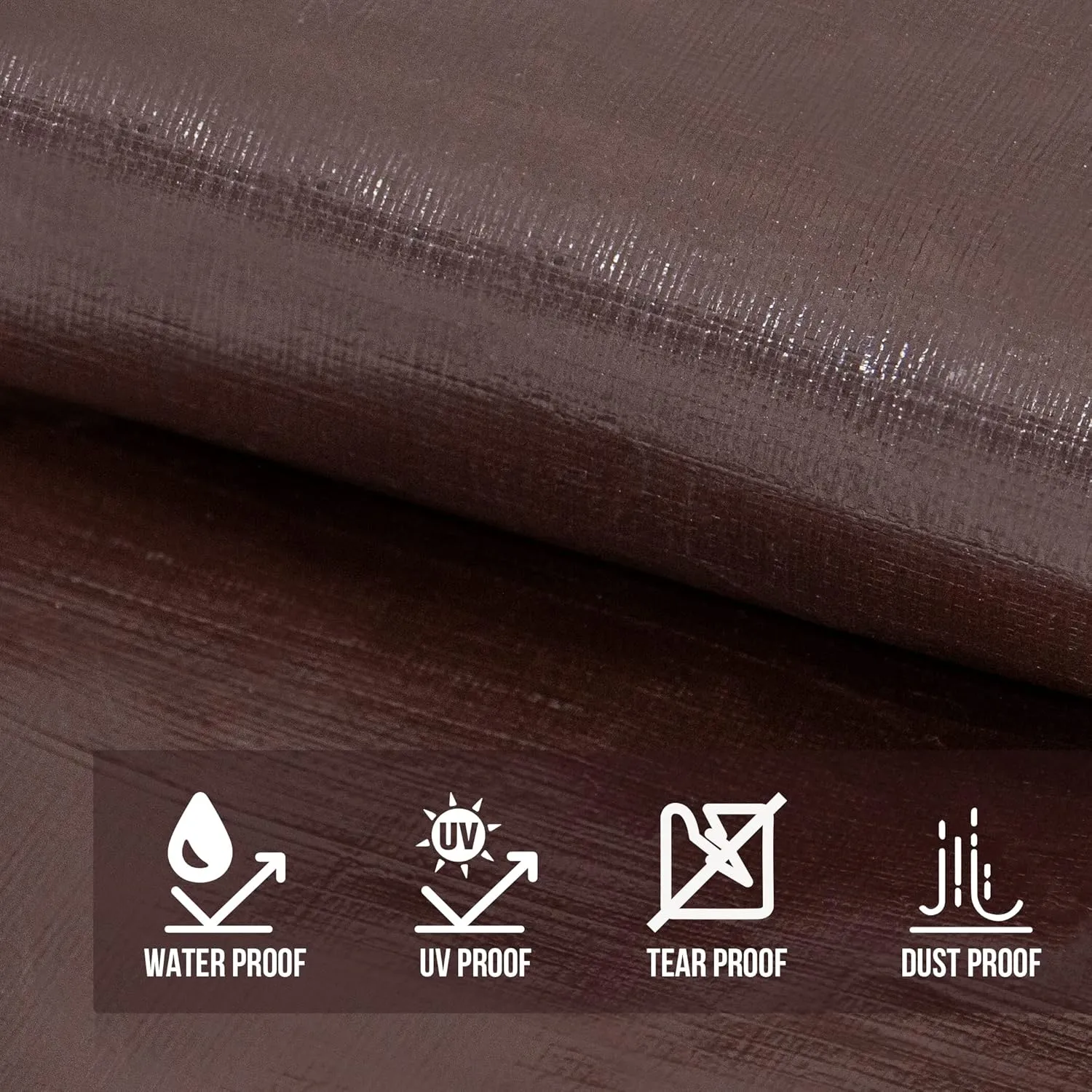 CARTMAN Finished Size 10x10 Feet Extra Thick 12 Mil Heavy Duty Poly Tarp, Multipurpose Protective Cover, UV Resistant, Waterproof Poly Tarpaulin with Reinforced Edges