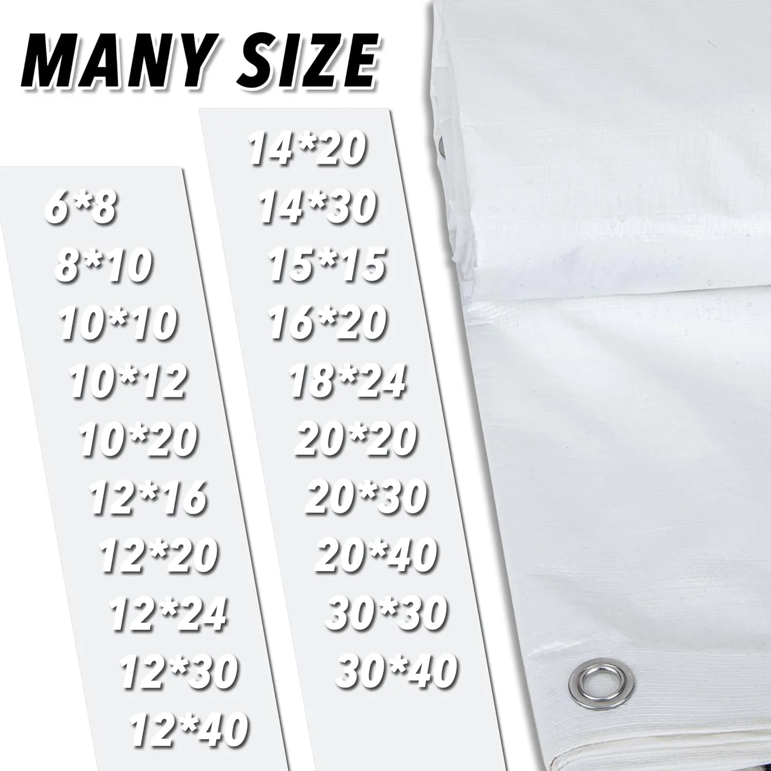CARTMAN Finished Size 10x20 Feet 10 Mil White Heavy Duty Poly Tarp, Multipurpose Protective Cover, UV Resistant, Waterproof Poly Tarpaulin with Reinforced Edges Tarpaulin with Reinforced Edges