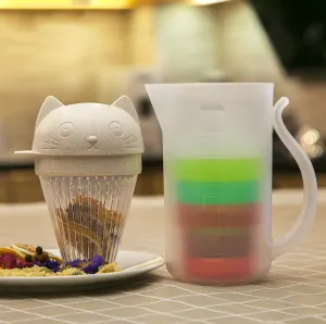Cat water bottle kettle set plastic household heat-resistant explosion-proof portable teapot with filter