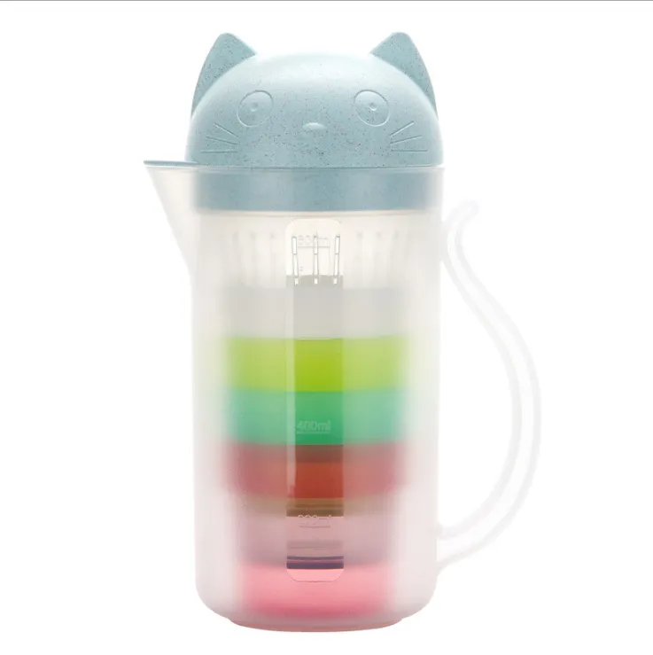 Cat water bottle kettle set plastic household heat-resistant explosion-proof portable teapot with filter