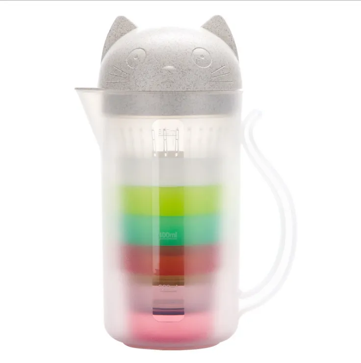 Cat water bottle kettle set plastic household heat-resistant explosion-proof portable teapot with filter