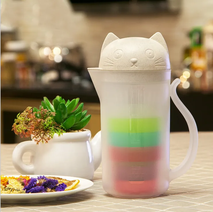 Cat water bottle kettle set plastic household heat-resistant explosion-proof portable teapot with filter