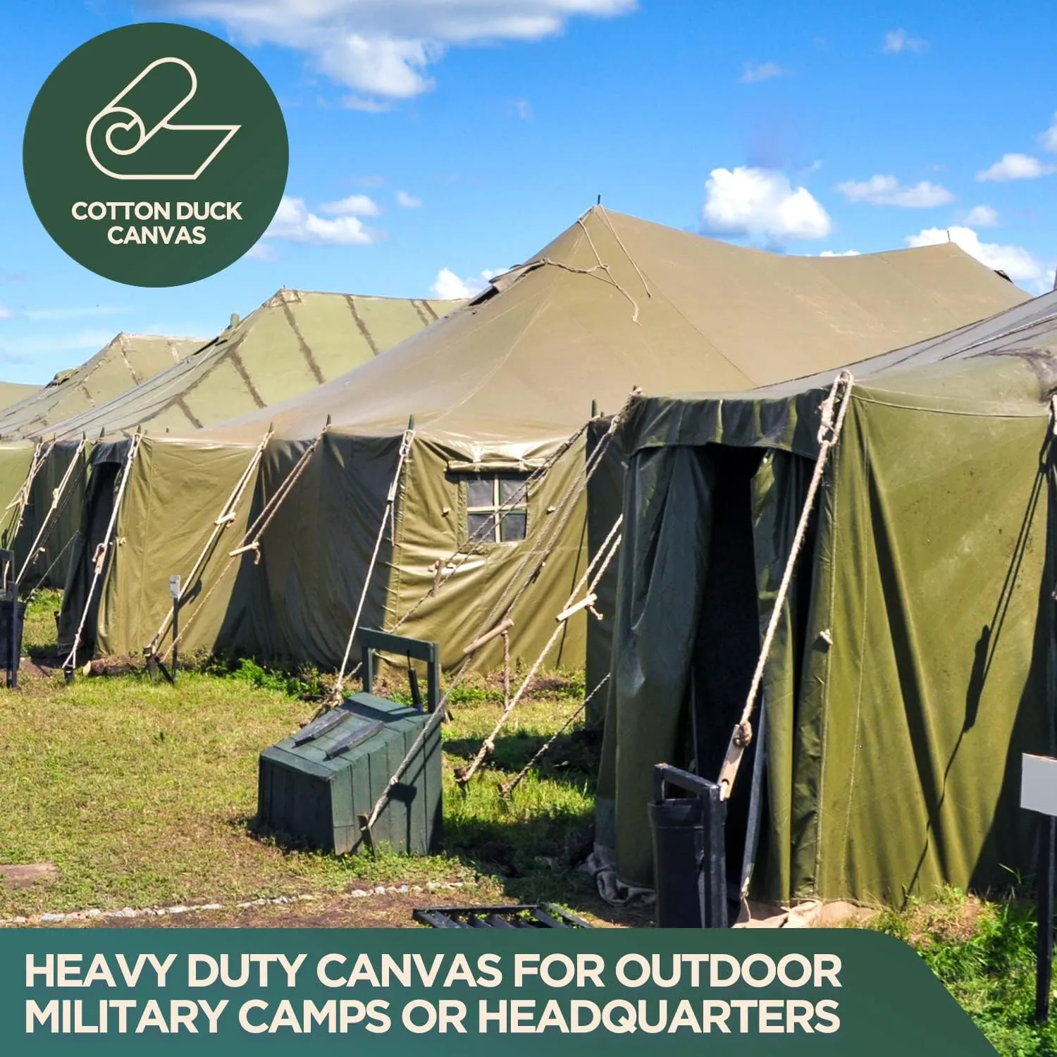 CCS Waterproof Canvas Tarp Cover (21oz) – Heavy Duty Duck Cloth, Waxed Canvas Tarpaulin with Rustproof Brass Grommets for Camping, Construction, Equipment & Outdoor Use (Olive Drab, 10x12 Ft)