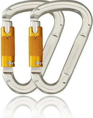 CE Certified Auto Locking Climbing Carabiner Clips, 25KN O Shaped Heavy Duty Locking Climbing Carabiner for Rock Climbing, Mountaineering and Rescue