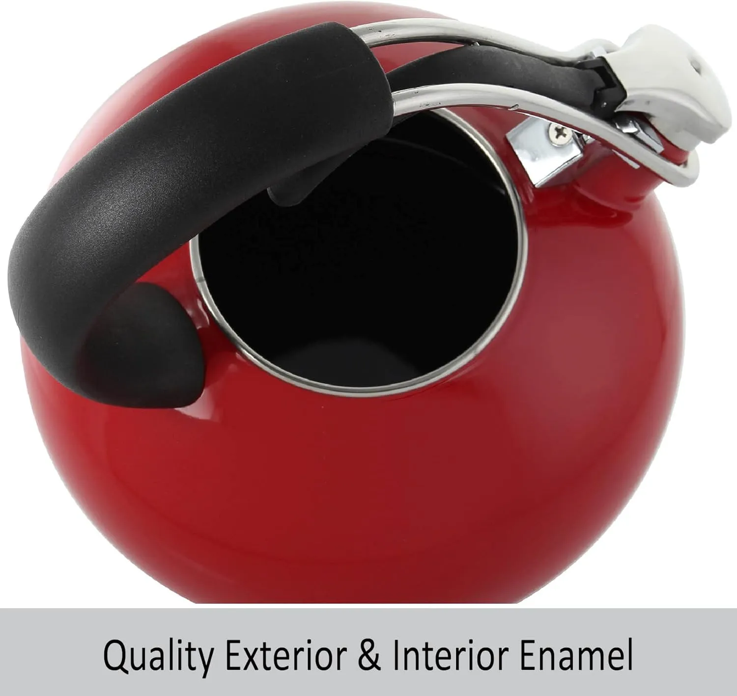 Chantal Classic Loop Enamel on Steel Whistling Tea Kettle, 1.8 quart (Red)