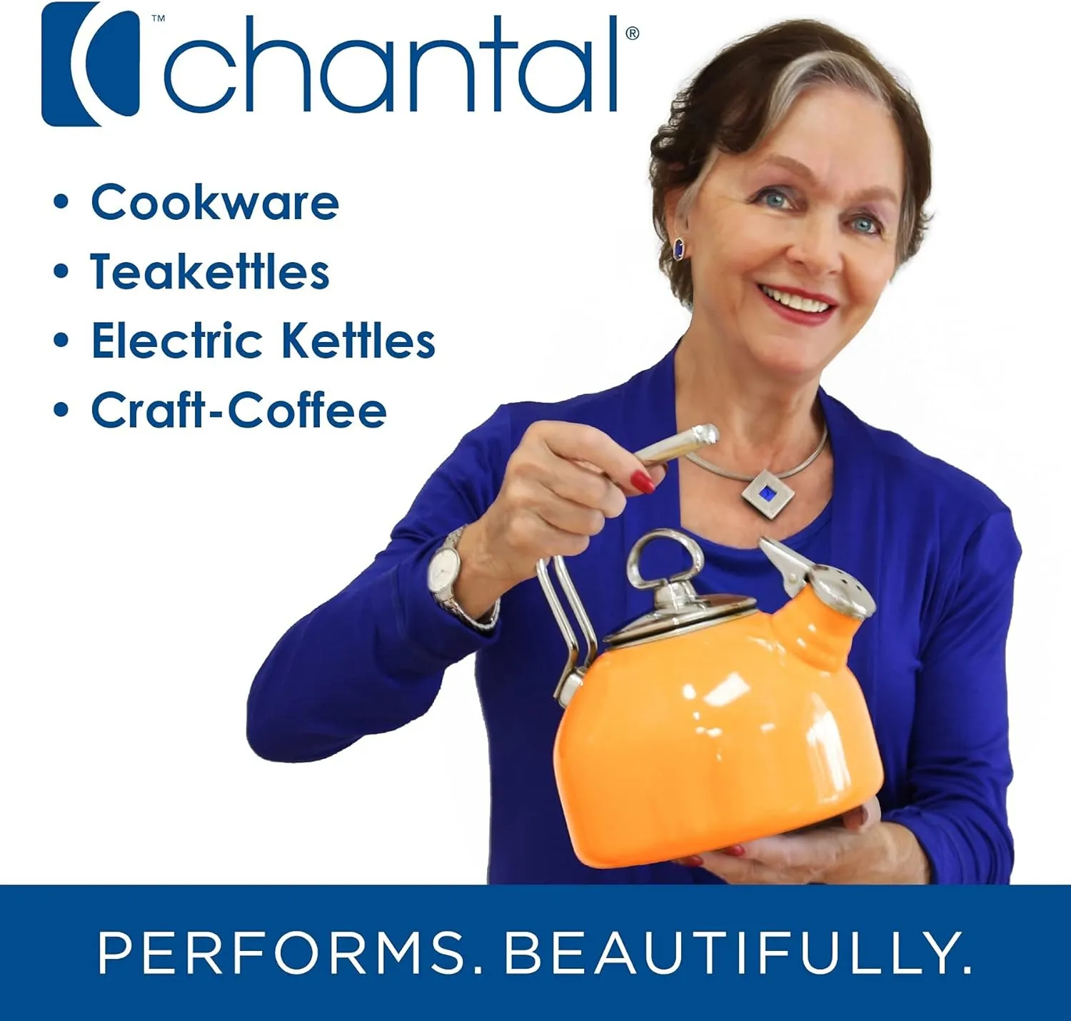 Chantal Classic Loop Enamel on Steel Whistling Tea Kettle, 1.8 quart (Red)