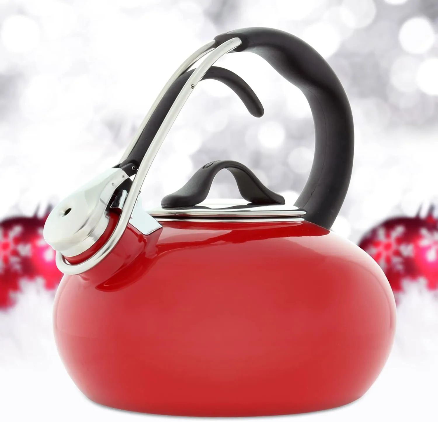 Chantal Classic Loop Enamel on Steel Whistling Tea Kettle, 1.8 quart (Red)