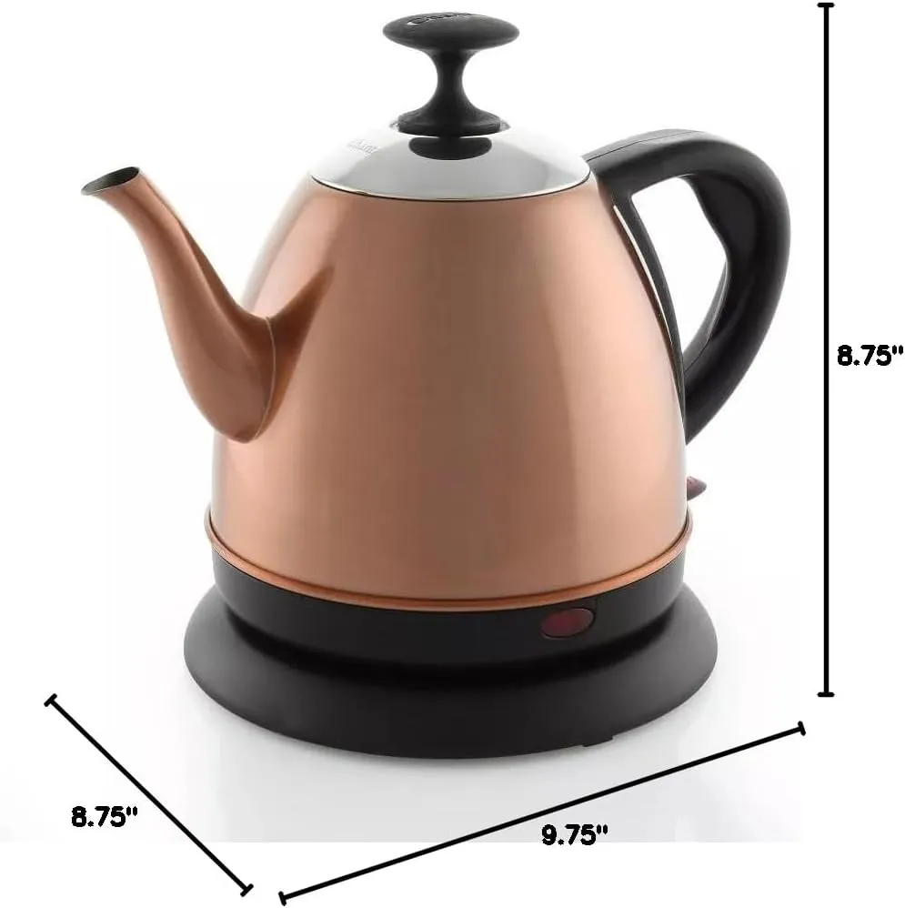 Chantal Electric Kettle, Royale Series, 32 OZ, Stainless Steel BPA-Free, Boil-Dry Guard, Multi-use Spout (Copper)